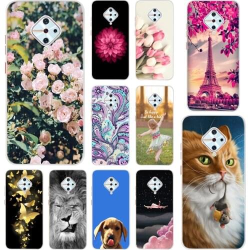 Flower Printe Case For Vivo V17 Russia Phone Cases Soft Silicone Back Cover For Vivo V17 V 17 V1945A V1945T Tranparent TPU Funda