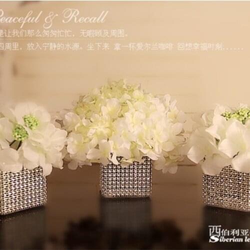 Wedding centerpieces silver candle stick crystal candle holder/candle rack without flower 6 pcs in 1 lot