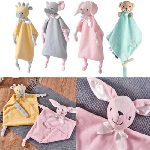 Newborn Saliva Towel Bibs Baby Soother Appease Towel Cute Cartoon Sleeping Dolls Teether Toy Toddler Comfort Cuddling Towel