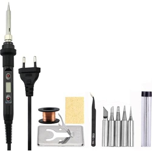 Adjustable Temperature 220V 60W/80W LCD Screen Electric Soldering Iron Rework Iron Station Welding Tool Accessories