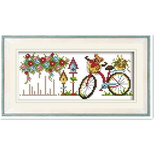 Joy Sunday Flowers Grass Bicycle Manual diy Small Beginner Furniture Sewing Embroidery Accessories Wall Decoration Paintings