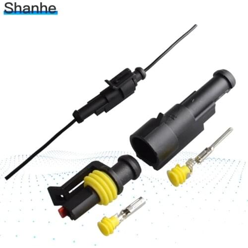 Male female terminal Kit 1 Pin Waterproof Electrical Wire Cable automotive Connector Plug for car auto