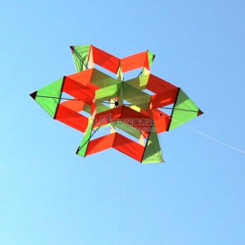 Led for umbrella flame Snow Plum Hollow diamond rainbow nylon fabric pilotage diamond kite long line fishing triangle craft set