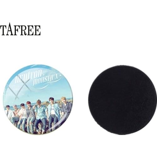 TAFREE Kpop Monsta X MonstaX Members Photo Glass Dome Beads Magnetic Sticker Fridge Magnet Decorative Jewelry Findings MN31