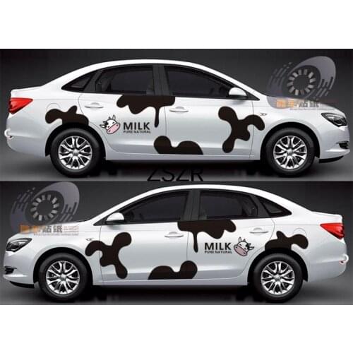 Cute Cartoon Milk Cow Car Stickers For Camry Corolla Beetle Cruze Fous Polo Jetta Yaris Touran Rabbit Bora RAV4 Z2CA292