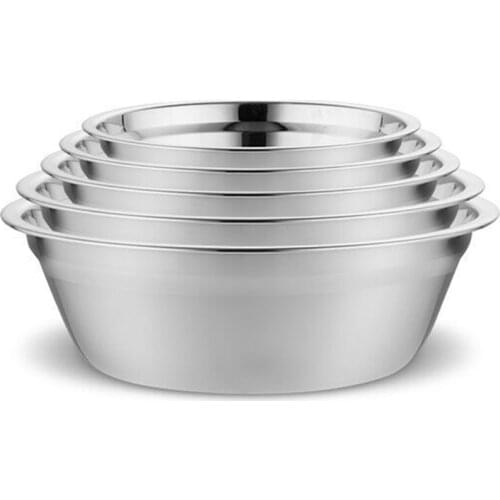 1Pc 6 Sizes 14-24cm Stainless Steel mixing Bowl for Kitchen boll Restaurant Dinner Soup Stainless Rice Bowl bol inox Korean new