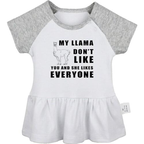 My Llama Don't Like You and She Likes Everyone Baphocats Brutal Kittens Newborn Baby Girls Dresses Toddler Infant Cotton Clothes