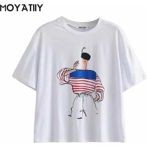 Женские хлопковые футболки MOYATIIY China At AliExpress