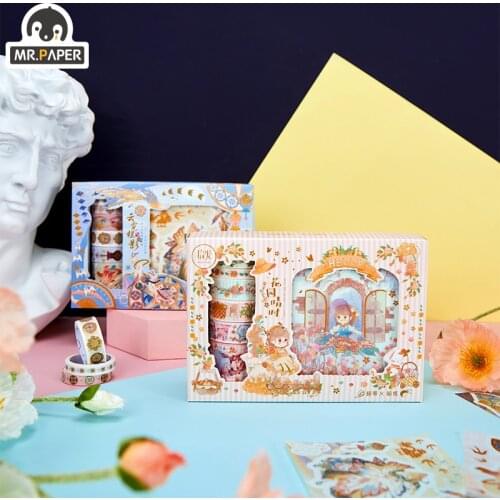 Mr.Paper 6 Design Fireworks Summer Series Ins Style Creative Sheet and Paper Tape Decoration Handbook DIY Material Color Strip