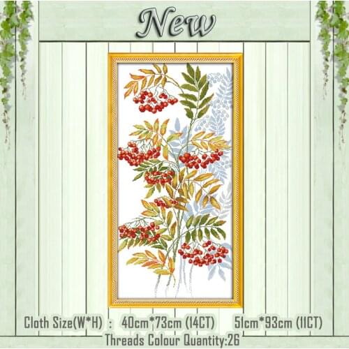Small red fruit home decor diy painting counted print on the canvas DMC 11CT 14CT kits NKF Cross Stitch embroider needlework Set