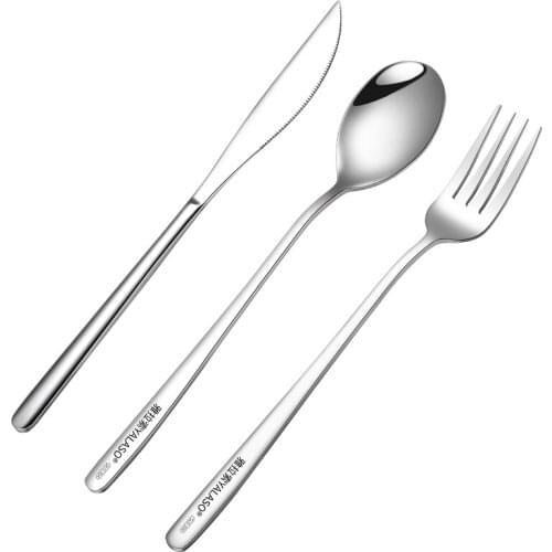 Western Food/Steak Knife and Fork Plate Set Household Korean Table Knife 304 Stainless Steel Fork Spoon Tableware Three-Piece