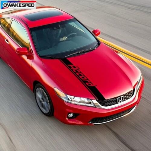 Sport Stripes Car Hood Bonnet Sticker For Honda-Accord Coupe PHEV Type S TOURING Auto Engine Cover Decor Vinyl Decals