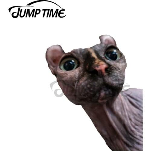 Jump Time 13 x 6.3cm For Peeking Jinx Car Stickers Cat Bumper Personality Decal Windshield Graphics Car Assessoires