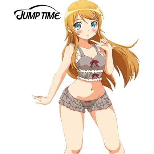 JumpTime 13cm x 9.2cm 3D Car Styling Oreimo Anime Sexy Girl Kousaka Kirino JDM Decal Waterproof Rear Windshield Car Stickers
