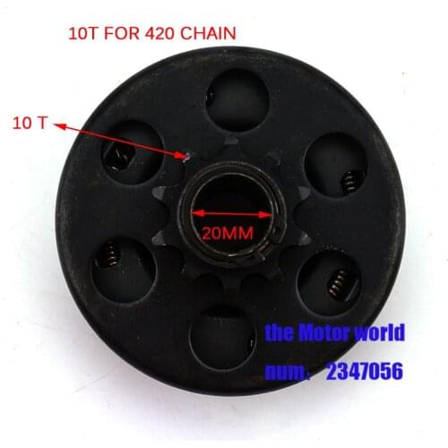 New GO Kart Minibike Fun Centrifugal Automatic Clutch 20mm Centrifugal Clutch 10 Teeth 420Chain For Petrol Engine