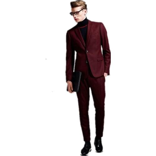 New mens suit suit lapel two button custom mens business casual suit tuxedo jacket + pants