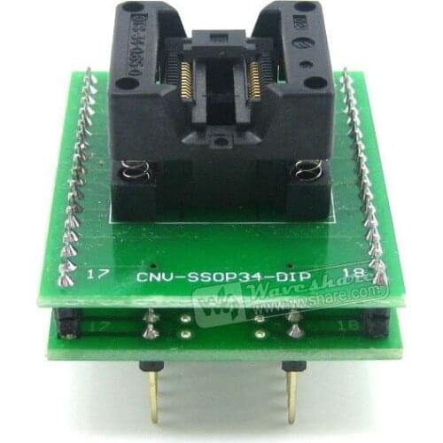 Waveshare SSOP28 TO DIP28 (B) TSSOP28 Enplas IC Test Socket Programming Adapter 0.65mm Pitch
