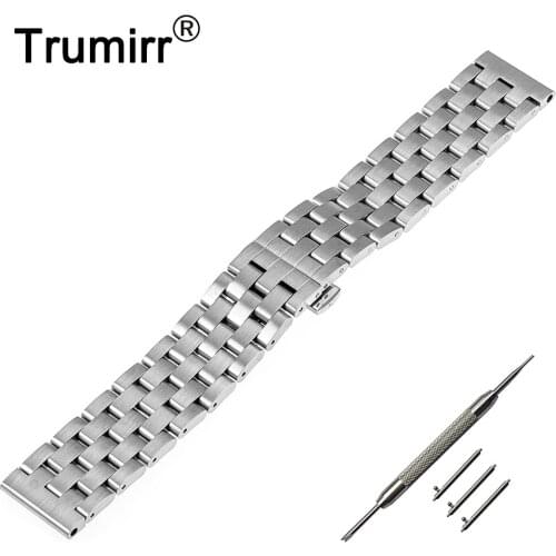 22mm Quick Release Watch Band Stainless Steel Strap for Samsung Gear S3 Classic / Frontier Wrist Belt Bracelet Black Silver