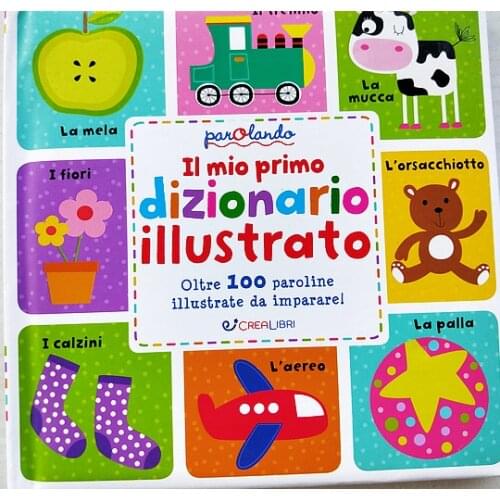 Parent Child Kids Toddler Baby Italian Book Early Education Lovely Cute Picture Word Knowledge Cardboard Libros Book Age 0-3
