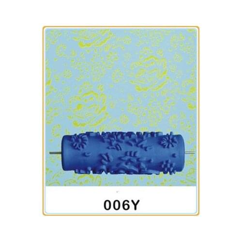 Hand tools for home DIY-5inch blue rubber roller wall decoration painting roller, decorative wall paint roller without hand grip