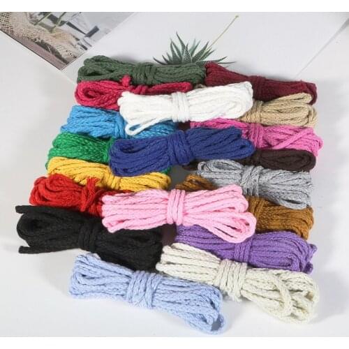 5 Yards 19 Colors 6mm Polyester Cotton Rope Craft Decorative Twisted Cord for Handmade Decoration DIY Lanyard Thread Cord