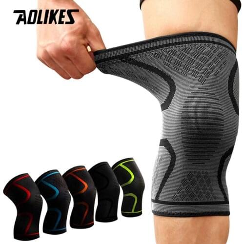 Aolikes 1pc Fitness Knee Pad Sleeve Knee Brace Running Cycling Knee Support Elastic Nylon Sport Compression for Basketball