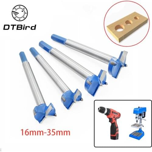 1p 16-35mm Lengthen Forstner Bit Auger Drill Bits Set Wood Hole Saw Woodworking Opener Wooden Cutter for Hinge Window Alloy Lock