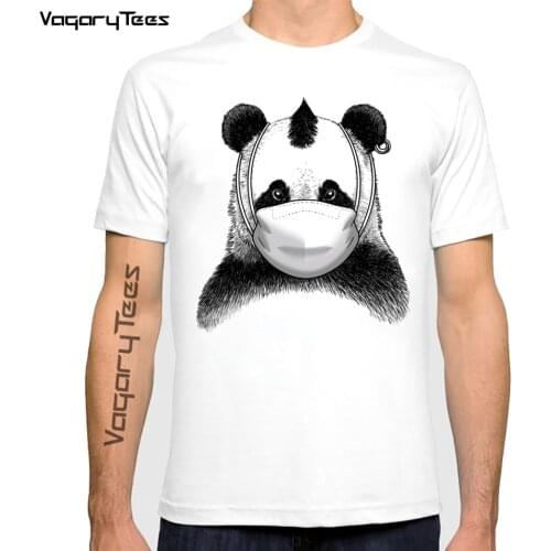 VagaryTees New mens Fashion Cool Masked Panda T-Shirt Cool Masked T shirt Hipster tops