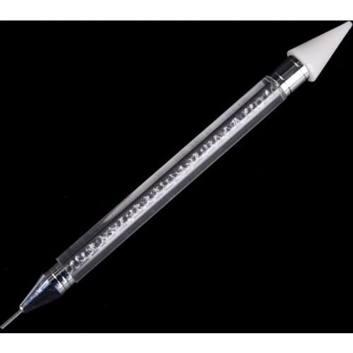 1Pc Dual-ended Nail Rhinestone Dotting Pen Tool Studs Picker Wax Pencil Crystal Beads Handle Manicure Nail Art Tool