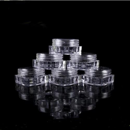 1000pcs/lot 10G Square Clear Plastic Cream Jar with round lid, 10 cc Plastic Cosmetic packaging Container