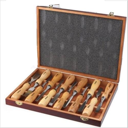 12 pcs Wood Carving Set Wood Working Tools Chisel Kit Carvers Graving Knife In Box chisel