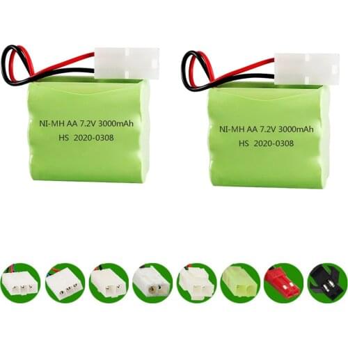 7.2v AA 3000mah 2800mah NI-MH battery group For Rc toys Cars Guns AA 7.2v 2400mAh Battery For Rc Boat 2PCS