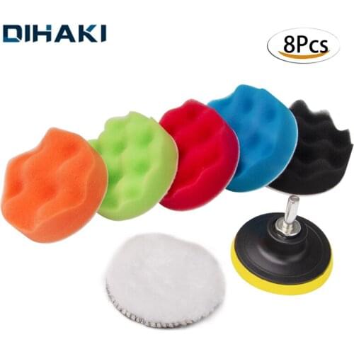 3 inch Car Beauty Waxing Polishing Tool 8 Piece Waxed Polished Sponge Pad Set Polishing Pad Sponge Wheel Car Polishing Tools