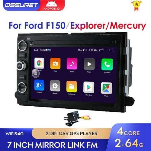 7inch 64G rom Android10 Car DVD Player for Ford 500/F150/Explorer/Edge/Expedition/Mustang/fusion/Freestyle Radio Stereo GPS Navi