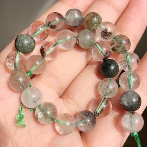 6/8/10mm Natural Stone Beads AAA Green Ghost Quartz Beads Round Loose Beads For Jewelry Making Diy Bracelets Earring 7.5inch