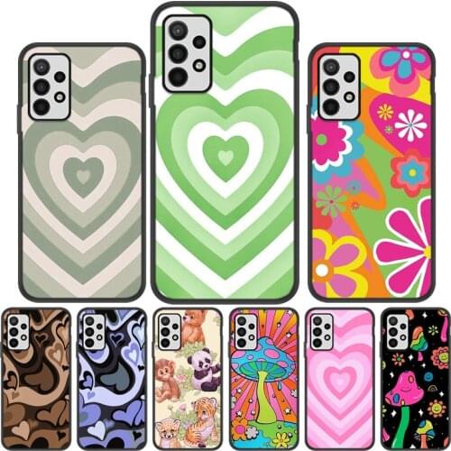Heart Circle Case For Samsung A50 Case Soft Silicone A51 A71 A21S A32 A52 A72 A02 A03S Funda Samsung S21 Ultra S20 FE Plus Cover