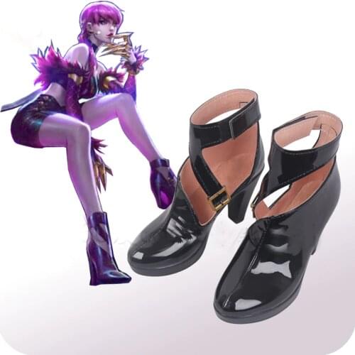 LOL KDA Evelynn Black Cosplay Shoes Boots Halloween Carnival Cosplay Costume Accessories