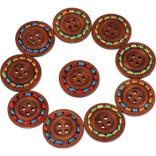 10pcs Wooden Buttons Natural Sewing Buttons Craft Clothes Decor Clothing Crafts