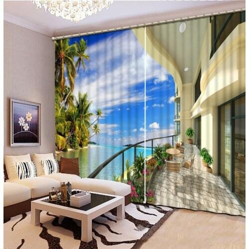 Photo any size Luxury Blackout 3D Curtains For Living room Bedding room Office balcony curtains