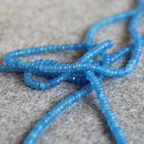 New arrival 2x4mm Faceted sky blue Chalcedony Crystal stones DIY Beads Accessories Jewelry making design wholesale 2pc/lot 15