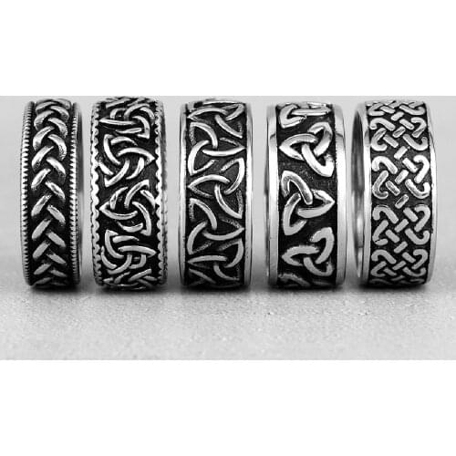 Celtic Knot Weave Viking Symbols Stainless Steel Mens Women Rings Simple for Girl Boyfriend Jewelry Creativity Gift Wholesale