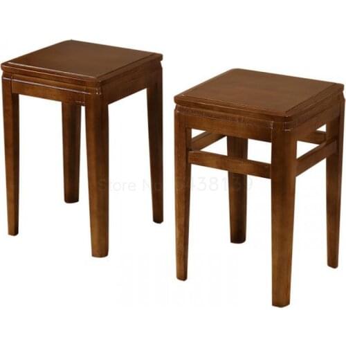 600 Solid wood square stool home dining table stool bench fashion creative dressing stool chinese square chair guzheng
