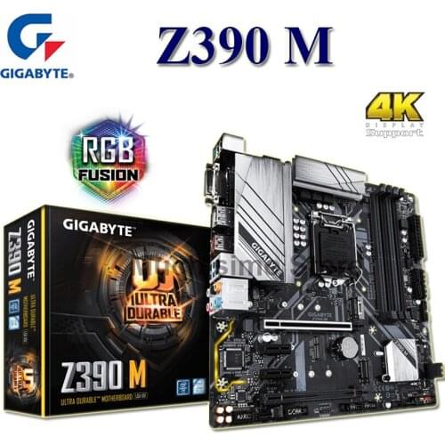 LGA1151 Gigabyte Z390 M Motherboard Intel Z390 DDR4 PCI-E 3.0 M.2 i9 i7 i5 i3 Desktop M.2 SSD Placa-Mãe 1151 HDMI-compatible