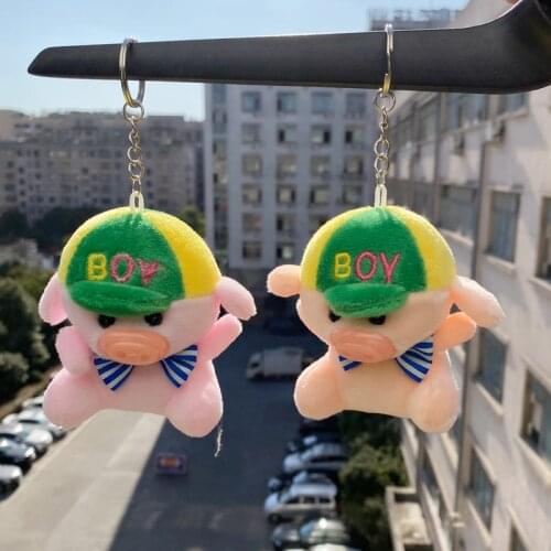 Lovely Pig Keychain Creative Wear Hat Plush Toy Bag Backpack Car Key Accessories Pendant Couples Keyring Hot Sale Fine Gift New
