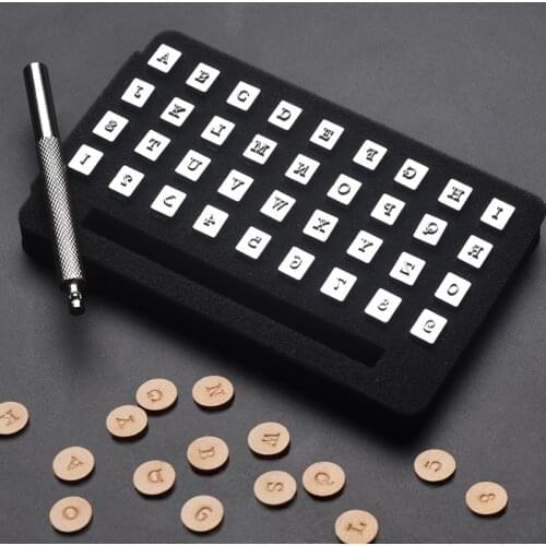 36Pcs 3mm/6mm Steel Punch Alphabet Letter Number Leather Stamper Set Metal Leather Punching Tools for DIY Leather Craft Tool