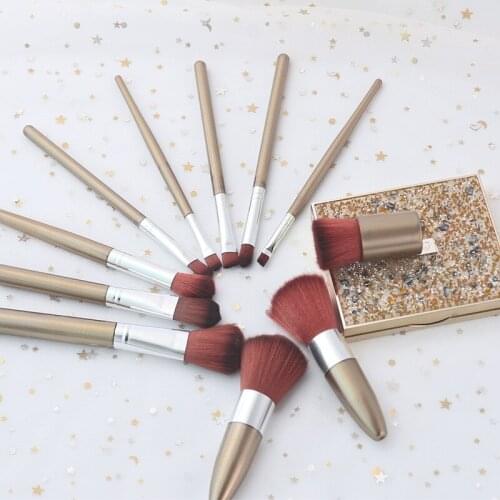 Brand 4 Colors 11 Pcs Profession Makeup Brush Set Nylon Wool With Plastic Handle Eye shadow brush Eyebrow Brush Cosmetic Tool