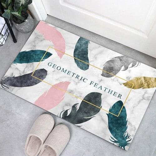 Anti-slip Bathroom Entrance Doormat Geometric Absorbent Door Mat Washable Kitchen Mat Bedside Carpet Living Room Home Decor