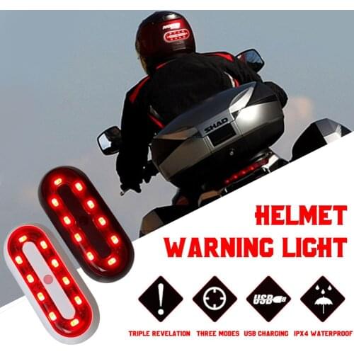 New Motorcycle Helmet Night Light LED Cycling Strip Safety Signal Warning Light Universal LED Motorcycle Helmet Taillight