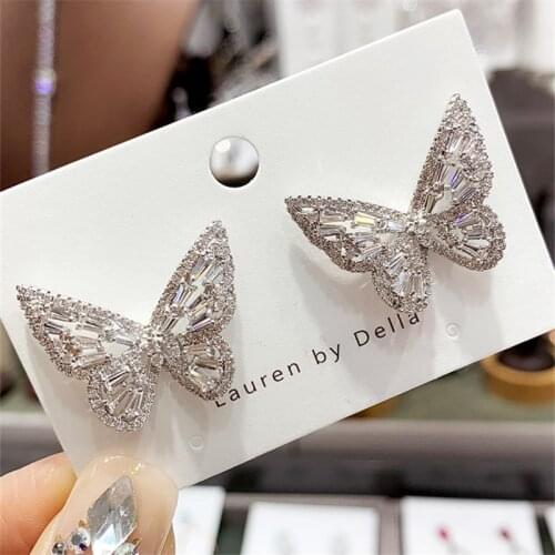 New Luxury Fashion Round Dangle Drop Korean Earrings For Women Big Butterfly Gold Earring for women Jewelry