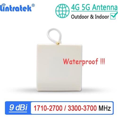 Lintratek 9dBi 4G 5G Panel Antenna 1710-2700 3300-3700MHz Outdoor Indoor SMA Male For Cellular Signal Booster Amplifier Repeater